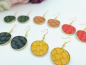 Preview: Ledergeflecht Ohrringe goldfarben